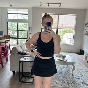 Chic Black Crop Top and Skirt Set